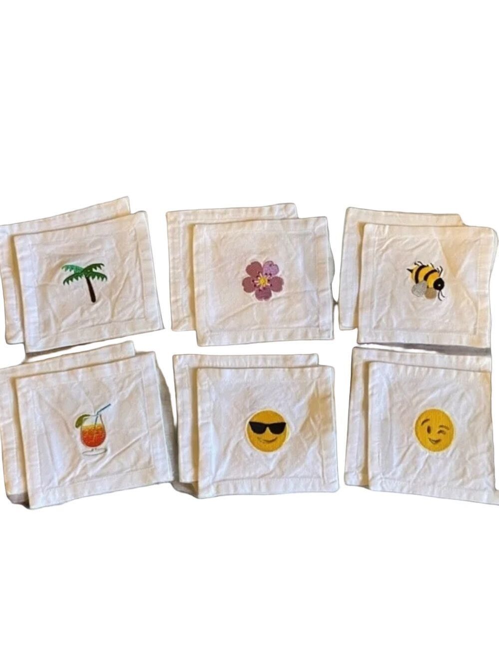 House of POM 12 pc Embroidered Cocktail Napkins